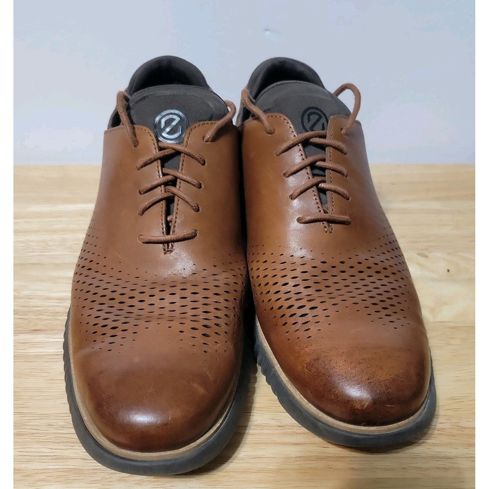 Cole Haan Brown Perforated Leather Oxfords